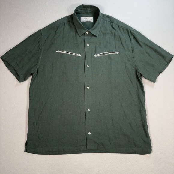 Abercrombie & Fitch Other - Abercrombie & Fitch Summer Linen Blend Shirt‎ Men's XL Green Pockets Embroidery